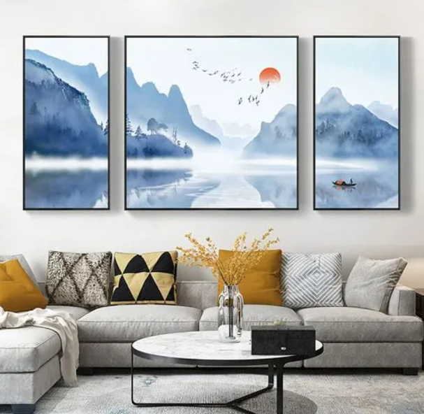 新中天富测速式家居装饰挂画,一幅山水画如此彰显韵味